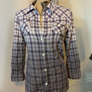 Elizabeth & James Long Sleeve Plaid Shiet